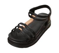 Sandali da donna con zeppa gladiatore, casual, estivi, scarpe da passeggio | Sandali da donna Gladiator con zeppa per passeggiate estive casual offrono comfort ammortizzato ---