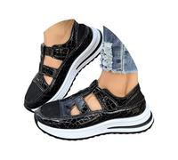 Sandali da donna con zeppa, scarpe da ginnastica estive in rete traspirante, con supporto per arco plantare, comode, casual, scarpe da ginnastica classiche con cinturino di chiusura al tatto