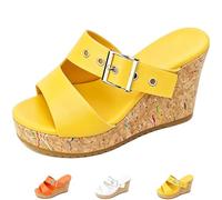 Sandali Da Donna Con Zeppa, Scarpe Da Spiaggia Con Cinturino Con Fibbia