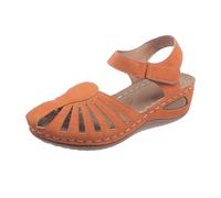 Sandali da donna con zeppa, vestibilità extra larga, morbidi con cuscino chiuso, comode pantofole estive da passeggio, leggere, da donna, scarpe da spiaggia, vacanze, infradito con gancio, sandali da
