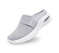Sandali da donna con zeppe, estate in rete, scarpe da fitness, scarpe da ginnastica alla moda, con zeppe, Mary Janes, da donna, espadrillas, scarpe sportive estive traspiranti, grigio, 37 EU