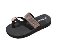 sandali da donna decorati con strass, comodi e antiscivolo, ideali per yoga, spiaggia e passeggiate estive. Sandali tra le dita con cuscinetto integrato. Sandalo donna elegante, Le Noir, 38.5 EU