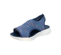 Sandali da donna eleganti, alla moda, con plantare, comodi, con plateau e scarpe estive, morbide, piatte, aperte, leggeri e larghi, Blu, 43 EU