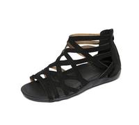 Sandali da donna eleganti con cinturino regolabile e punta aperta, scarpe leggere e flessibili per l'estate, fodera traspirante per un clima piacevole, Nero , 38 EU