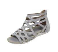 Sandali da donna eleganti con cinturino regolabile e punta aperta, scarpe leggere e flessibili per l'estate, fodera traspirante per un clima piacevole, grigio., 43 EU