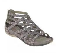 Sandali da donna eleganti con cinturino regolabile e punta aperta, scarpe leggere e flessibili per l'estate, fodera traspirante per un clima piacevole, grigio chiaro, 36 EU