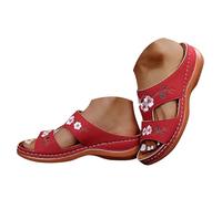 Sandali da donna eleganti e comodi, blu, scarpe da ballo latino, aperti, semplici, con plateau, traspiranti, da spiaggia, leggeri, estivi, stabili per il tempo libero, con motivo floreale, Colore