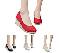 Sandali da donna eleganti, sandali estivi da donna, con zeppa, super comodi, in tinta unita, con suola morbida, per il tempo libero, per le vacanze di appuntamenti quotidiani, beige., 38 EU