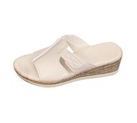 Sandali da donna Espadrillas ortotici Slides Slip On Pantofole Supporto Arco Confortevole Pantofola Antiscivolo Sandali Leggeri Estate Fondo Spesso, Suola Morbida Sandalo da passeggio, bianco, 40 EU