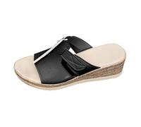 Sandali da donna Espadrillas ortotici Slides Slip On Pantofole Supporto Arco Confortevole Pantofola Antiscivolo Sandali Leggeri Estate Fondo Spesso, Suola Morbida Sandalo da passeggio, Nero , 42 EU
