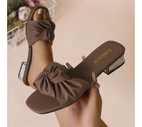 Sandali da donna estivi alla moda stile francese con tacco basso, ciabatte slide con grande fiocco floreale, per spiaggia, vacanza, festa, casa, esterno e ufficio CN36,CN37,CN38,CN39,CN40,CN41,CN42Col