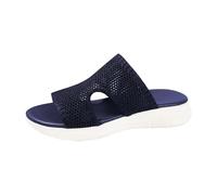 Sandali da donna, estivi, comodi, con fibbia, comodi sandali con tacco a zeppa, casual, ortopedico, da donna, antiscivolo, stile bohémien, traspiranti, estivi, alla moda, blu, 39 EU