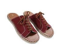 Sandali da donna estivi comodi ortopedici scarpe piattaforma nudi piedi estivi antiscivolo traspiranti sandali piatti toe T-cinturino Comfy Semi Trailer scarpe da spiaggia, rosso, 37 EU