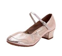 Sandali da donna, estivi, comodi, tacco piccolo, sandali da donna, estivi, eleganti e confortevoli, scarpe da ballo con tacco a blocco, punta chiusa, nuda, piedi leggeri nudi piedi nudi, Oro rosa., 42