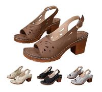 Sandali da donna estivi con zeppa tra le dita, sandali da donna estivi chic e confortevoli, nudi piedi tacco quadrato blocco cicchette bocca di pesce punta aperta ciabatta con flangia di grandi