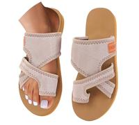 Sandali da donna estivi ortopedici Slides leggeri in rete estiva da donna, comodi sandali da spiaggia aperti a punta piatta, sandali da donna larghi, pantofole per sport acquatici, Kh2, 36 EU