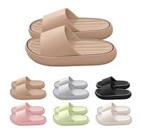 Sandali da donna estivi per la casa, sandali da donna, slip-on, a righe, suola morbida, piedini confortevoli, tinta unita, con ammortizzazione, sandali con plateau, caffè, 40 EU