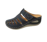 Sandali da donna estivi, sandali con zeppa chiusi, cavi, traspiranti, piattaforma Slingback, zoccoli da giardino, pantofole aperte, antiscivolo, per il tempo libero, Blu, 42 EU