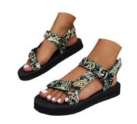 Sandali da donna estivi, sandali da donna, comodi, suola spessa, cavigliera regolabile, antiscivolo, traspiranti, flessibili, resistenti, piattaforma stabile, per passeggiate in città, C, 37 EU