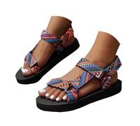 Sandali da donna estivi, sandali da donna, comodi, suola spessa, cavigliera regolabile, antiscivolo, traspiranti, flessibili, resistenti, piattaforma stabile, per passeggiate in città, b, 39 EU