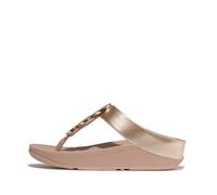 Sandali da donna FitFlop Halo Bead-Circle Metallic Toe-Post Beige 41
