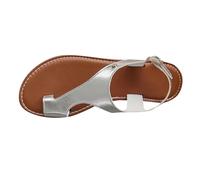 Sandali da donna Flip Flops Infradito Vacanza Punta Aperta Pantofole 2025 Moda Scarpa Comfort Donna Pantofole Nudo Piedi Mule Ciabatte Elegante Ortopedico A Buon Mercato, argento, 39 EU