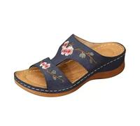 Sandali da Donna for l'esterno, Aperti, con Punta Quadrata, for la Testa Fredda, Scarpe da Donna(Blue,39 EU)