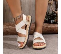Sandali da donna Gladiator Flats Cross-Strap suola morbida scarpe romane per l'estate student-friendly spiaggia casual comfort