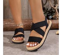Sandali da donna Gladiator Flats Cross-Strap suola morbida scarpe romane per l'estate student-friendly spiaggia casual comfort