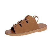 Sandali da donna Gladiator Strappy Scarpe Romane Ballerine Slides Punta Quadrata Lace Up Cinturino alla Caviglia Confortevole Piatto Spiaggia Punta Aperta Casual Elegante Sandali Estivi Calzature per