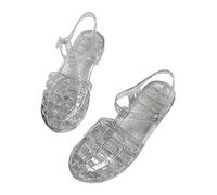 Sandali da Donna in Gomma,Sandali Unisex in plastica Trasparenti,Scarpe da Spiaggia Classici con Fibbia Trasparenti,Stivali di Gomma in plastica Cristallo