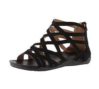 Sandali da donna in pelle morbida, sandali romani, piatti, estivi, comodi, traspiranti, scarpe basse per attività all'aperto, scarpe da acqua, scarpe sportive, sandali estivi, scarpe da jogging, 01