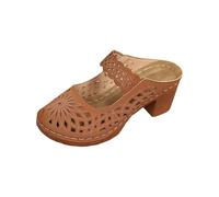 Sandali da donna in pelle plantare Slides da donna ortopedici infradito comode ed eleganti per escursioni, passeggiate, spiaggia, viaggi, perizoma a strisce, primavera ed estate, marrone, 41 EU