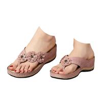 Sandali da donna, infradito ortopediche con supporto per arco plantare, vestibilità larga, estive, casual, con zeppa, eleganti, comode, da viaggio, antiscivolo, per camminare, comode scarpe da