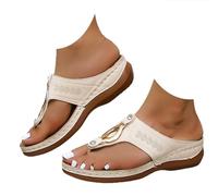 Sandali da donna, infradito ortopediche con supporto per arco plantare, vestibilità larga, estive, casual, con zeppa, eleganti, comode, da viaggio, antiscivolo, per camminare, comode scarpe da