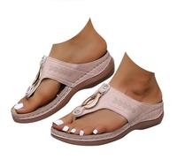 Sandali da donna, infradito ortopediche con supporto per arco plantare, vestibilità larga, estive, casual, con zeppa, eleganti, comode, da viaggio, antiscivolo, per camminare, comode scarpe da