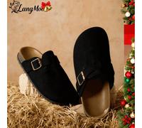 Sandali da donna LangMoon 2026 di nuova uscita, best seller, neri, ultraleggeri, con suola piatta e soffice, adatti per spiaggia, esterno e casa, con tacco rialzato. Zoccoli alla moda con fibbia, stil