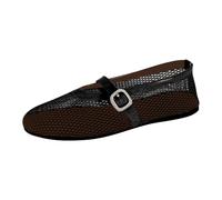 Sandali da donna Mary Jane, ballerine basse, comode, traspiranti, estive, antiscivolo, punta rotonda, eleganti, morbide, sportive, per le vacanze e la vita quotidiana, Nero , 41 EU
