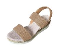 Sandali da donna moderni scarpe con zeppa minimalista pratiche scarpe casual comode scarpe estive comode sandali con punta aperta per le vacanze, cachi, 38 EU