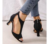 Sandali da donna Open Toe Cinturino alla caviglia Sandali con tacco a bocca di pesce Décolleté con tacco a spillo Scarpe con tacco alto sexy Elegante for scarpe da cerimonia nuziale ( Color : Black ,