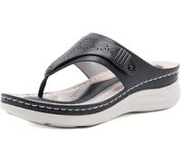 Sandali da Donna Ortesi per Arco Plantare Infradito Infradito per Fascite Plantare Piedi Piatti E Speroni del Tallone Comfort Sandali con Puntale Interno Esterno, Black, 38 EU