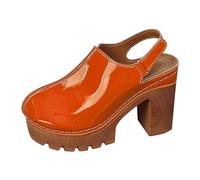 Sandali da donna ortopedici con supporto per arco plantare Slip-On punta chiusa zoccolo comodo da donna sandali estivi da passeggio più scarpe ortopediche traspiranti 2026, Arancione, 36.5 EU