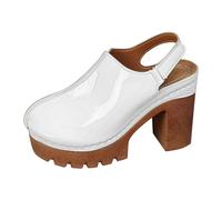 Sandali da donna ortopedici con supporto per arco plantare Slip-On punta chiusa zoccolo comodo da donna sandali estivi da passeggio più scarpe ortopediche traspiranti 2026, bianco, 39.5 EU