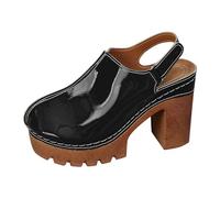 Sandali da donna ortopedici con supporto per arco plantare Slip-On punta chiusa zoccolo comodo da donna sandali estivi da passeggio più scarpe ortopediche traspiranti 2026, Nero , 37.5 EU