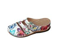 Sandali da donna Ortopedico Slide Piedi larghi Scarpe comode plateau Moda E Casual Chiuse Pantolette Suola Morbide Fondo Spessa Pantofole Antiscivolo Comodi Sandali con zeppa, bianco, 40 EU