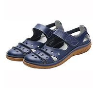 Sandali da Donna Pelle PU Pantofole Sandali Chiusi con Zeppa Comode Traspirante Antiscivolo Casual da Spiaggia Sandali,E,CN 42
