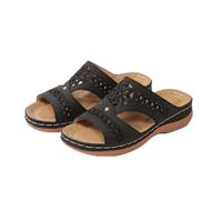 Sandali da donna per alluce valgo, scarpe estive, con plantare morbido, antiscivolo, Big Toe, infradito da viaggio, estive, sandali da spiaggia, per il tempo libero, Nero , 38 EU