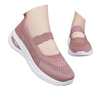Sandali da donna, per il tempo libero, per donna, materiale esterno traspirante, comodi, piatti, per infilarsi dentro, per camminare e per la casa, con morbida soletta imbottita, Rosa chiaro., 36 EU