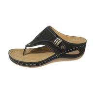 Sandali da Donna Piattaforma Cava Fuori Slip On Scarpe in Schiuma di Memoria Piattaforma Fashion Estate a Piedi Flip Flops(Black,40 EU)