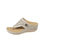Sandali da Donna Piattaforma Cava Fuori Slip On Scarpe in Schiuma di Memoria Piattaforma Fashion Estate a Piedi Flip Flops(Beige,40 EU)